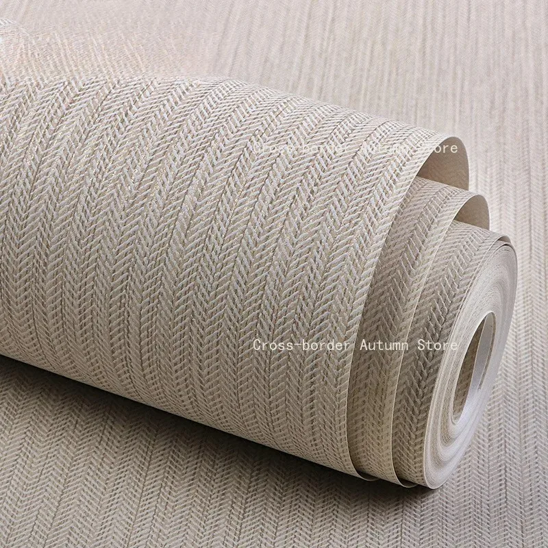 Straw Wall Paper Pure Color Linen Texture Wallpaper Modern Style Living Room Bedroom Bedroom  Pared  0.53*10m