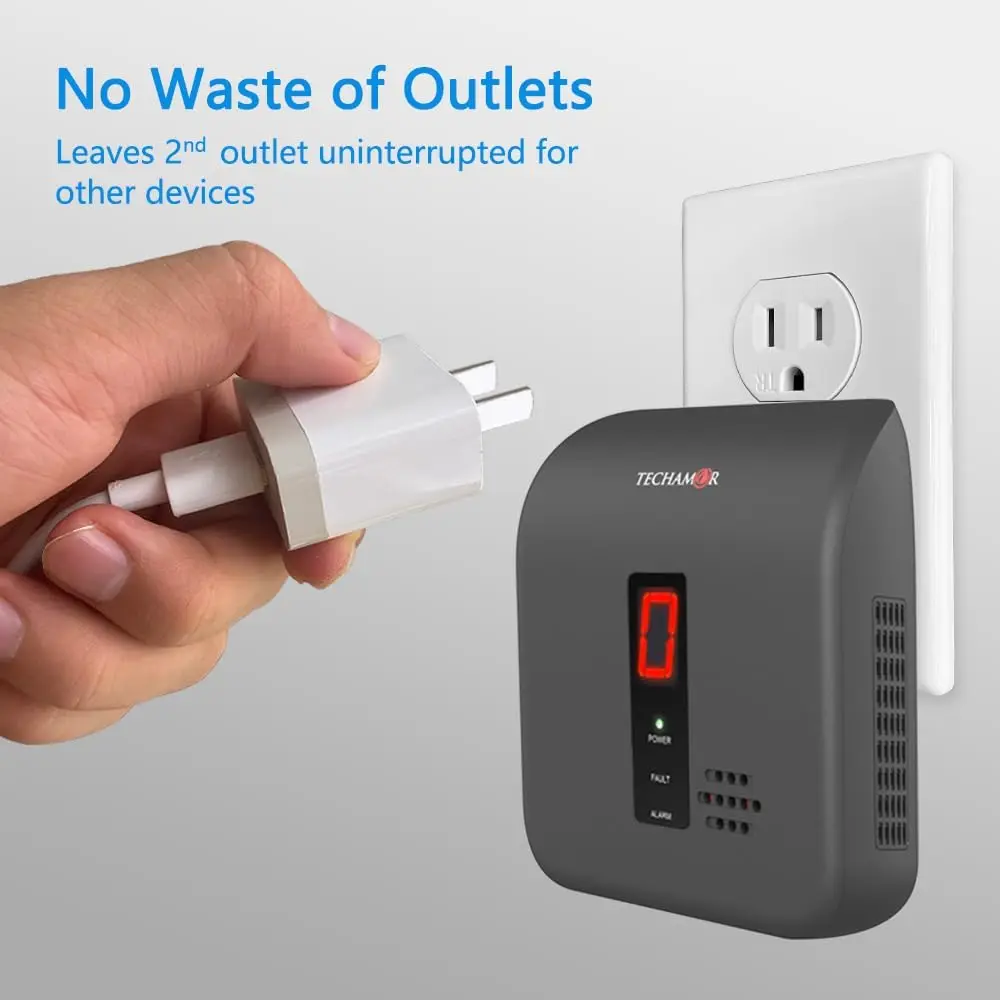 LPG كاشف الغاز الطبيعي ، تسرب التنبيه ، مراقبة البروبان لغاز الميثان LNG مع شاشة رقمية ، تدفئة الصوت ، أسود ، Y401