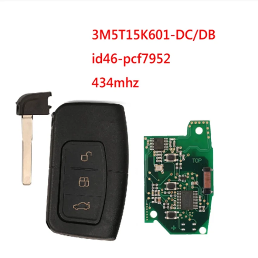 Smart Car Remote Key per Ford C-Max Focus MK2 Kuga Mondeo Galaxy HU101 Blade Fob Keyless Go muslimah/DB