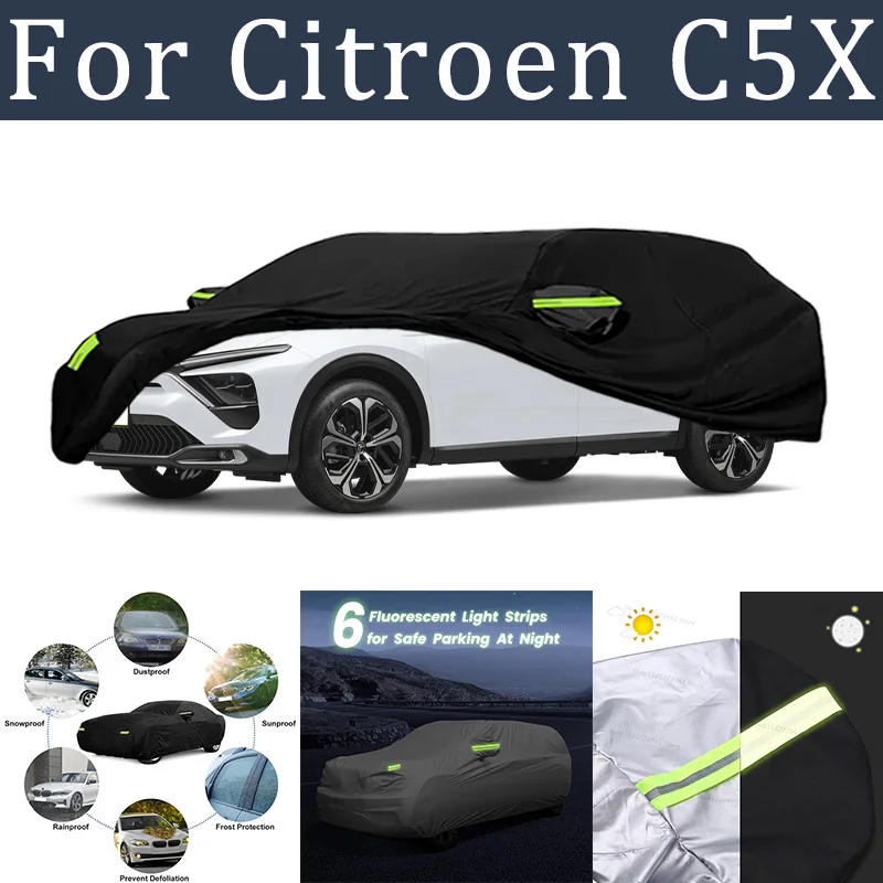 

Для Citroen C5X наружная защита полный автомобильный чехол солнцезащитный козырек водостойкий пылезащитный внешний автомобильный чехол защитные автомобильные аксессуары