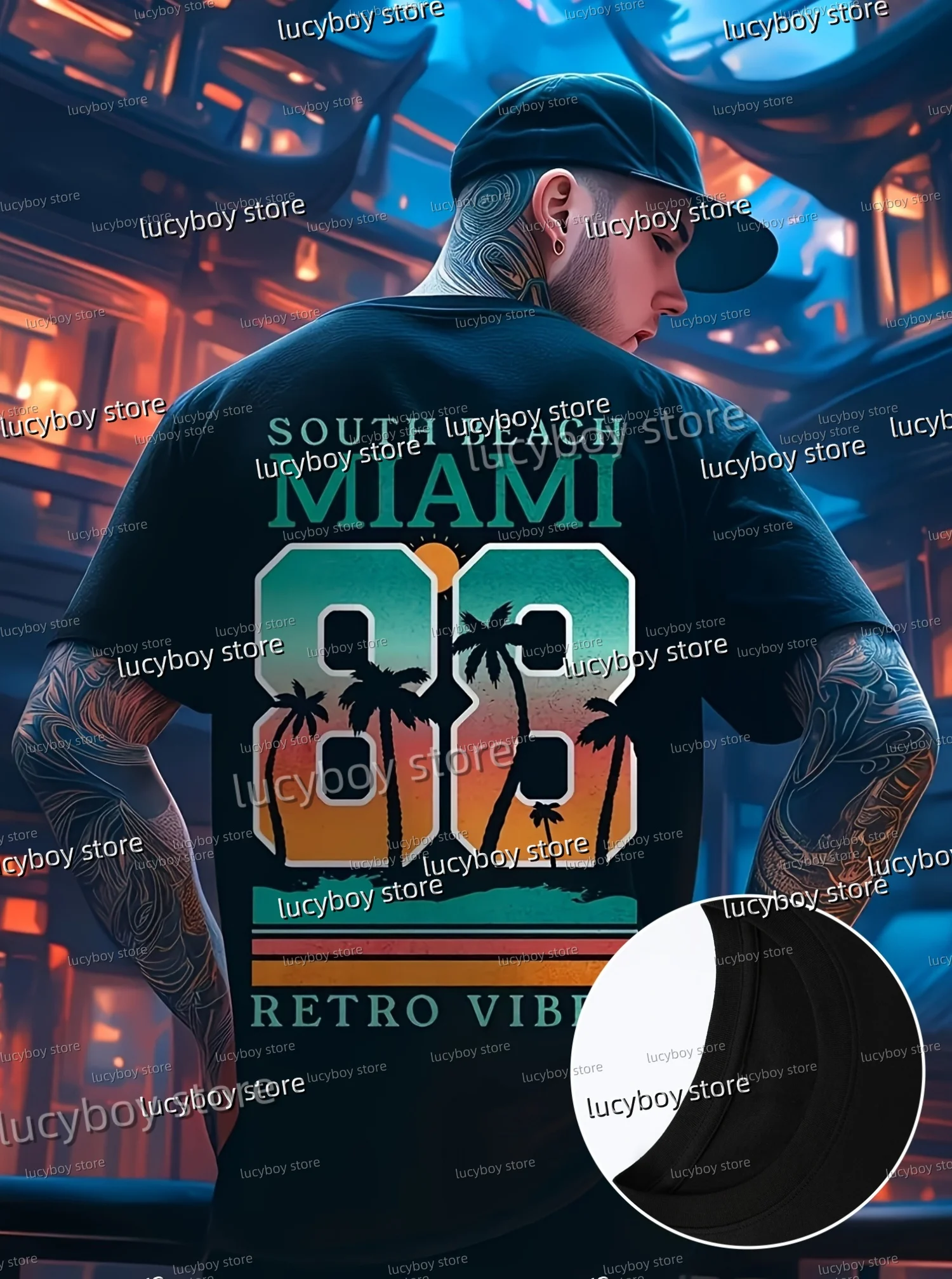 

2025 new Men MIAMI 88 Print American Style T-Shirt Man Short Sleeve O- Neck sport Tee Vintage Basketball T-shirt Men Clothes