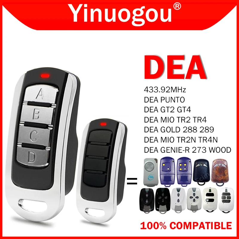 

DEA MIO TR2 TR4 TR2N TR4N GT2 GT4 GOLD 288 289 PUNTO GENIE-R 273 Garage Door Remote Control Duplicator Opener Command 433.92MHz