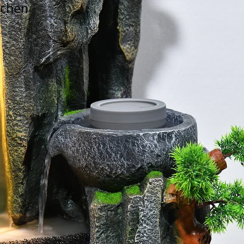 

X5-8 wind and water wheel, fish pond ornament, creative home decoration for living room and office, fortune-attracting bonsai