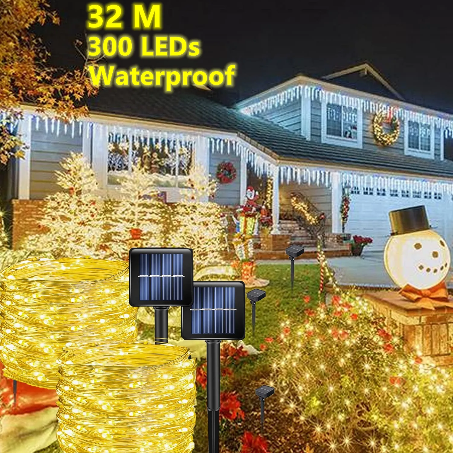 Solar Fairy String Lights Outdoor Waterproof 7/12/22/32m Christmas Decorations 2023 New Year 2024 For Garden Yard Patio Decor