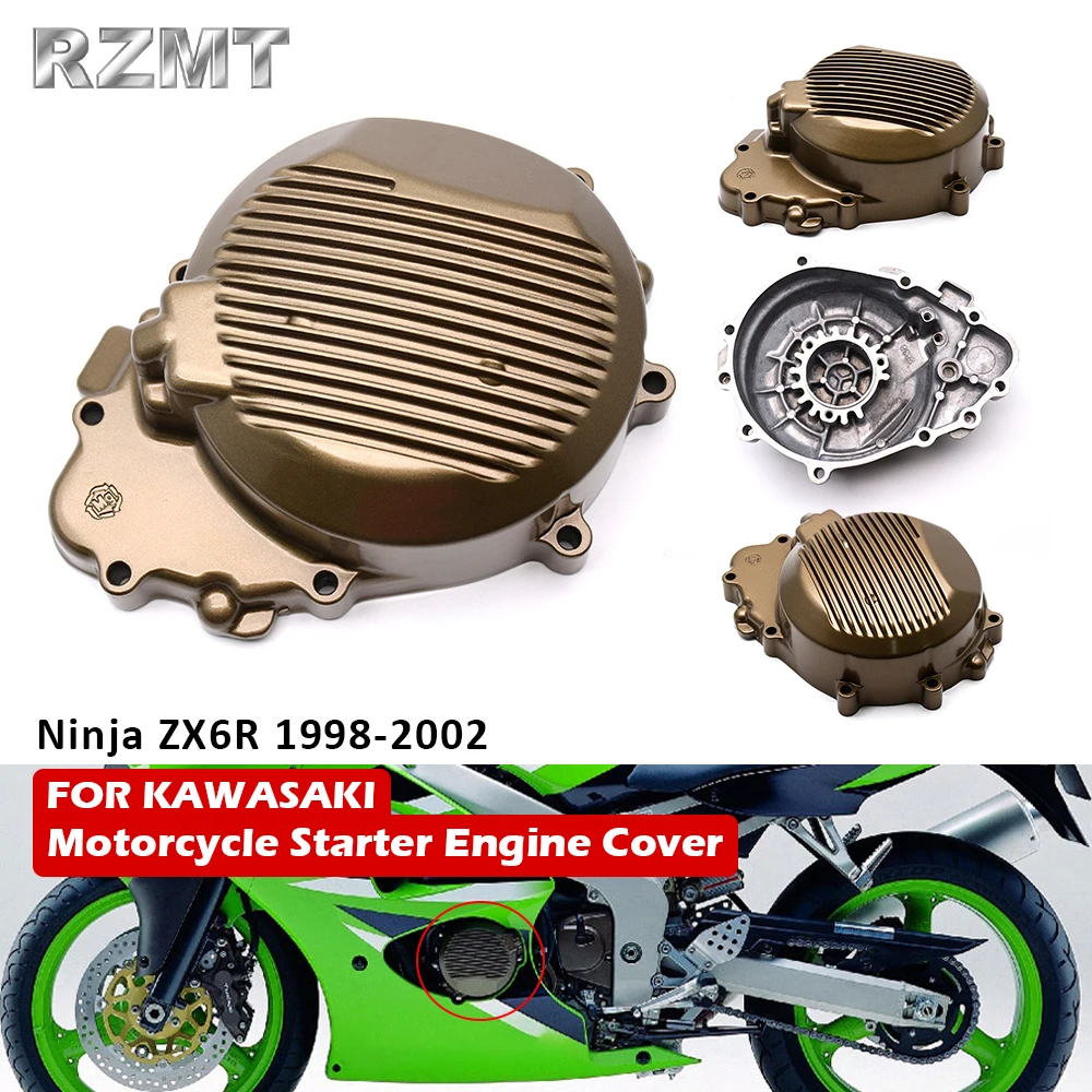 

Motorcycle Left Aluminum Crankcase Engine Stator Cover Fit For Kawasaki Ninja ZX6R 1998-2002