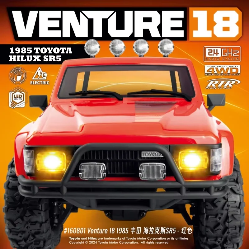 HPI VENTURE18 Samochód zdalnie sterowany 1/18 1985 Toyota Hilux Sr5 4wd Dwubiegowy samochód terenowy Model symulacyjny Zabawka Wakacyjny Gif