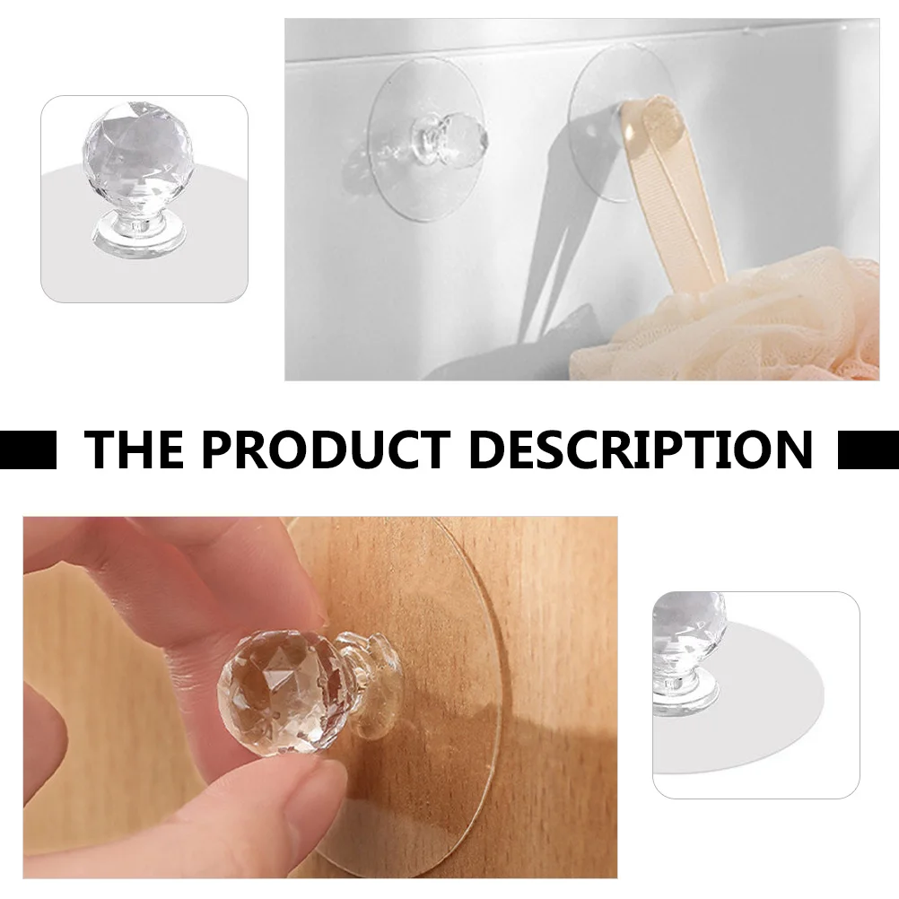 4 قطعة مقابض سحب لزجة خالية من لكمة مقابض الأبواب شفافة مقابض خزانة لاصقة للأثاث أدراج خزانة ديكور #4