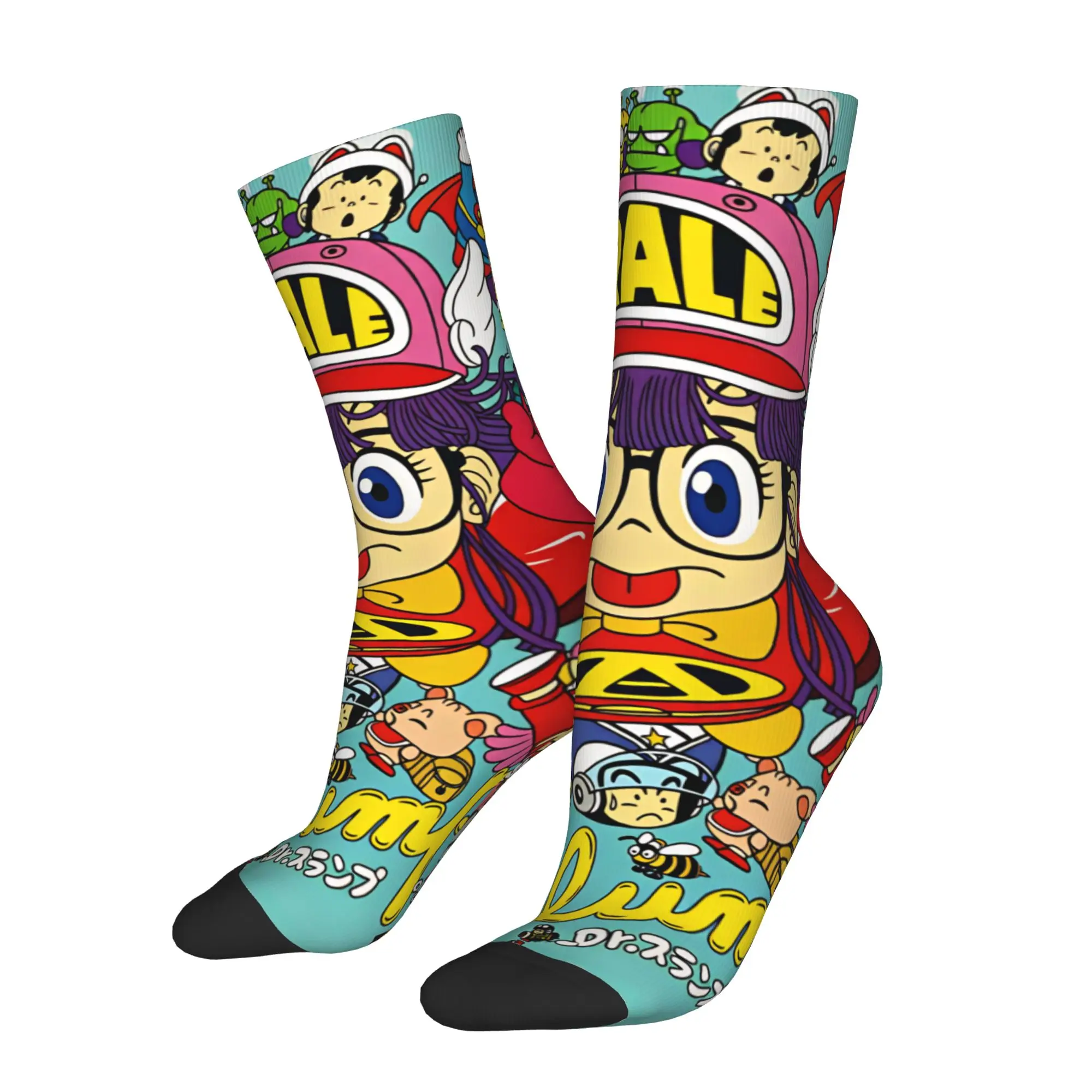 D-Dr S-Slump A-Arale N-Norimaki Men Women Crew Socks Unisex Fashion Anime Spring Summer Autumn Winter Dress Socks
