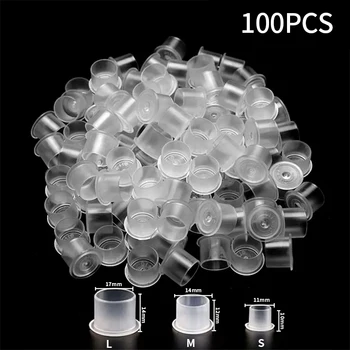 100Pcs POSEIDON Tattoo Ink Cups With Base Plastic Disposable Pigment Clear Permanent…
