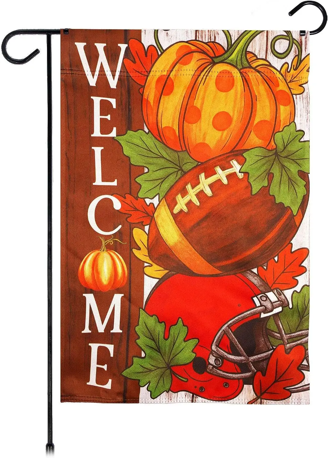 G128 Welcome Fall Football Pumpkin Garden Flag 12x18 In Double Sided Fall Yard Garden Lawn Decoration aaz