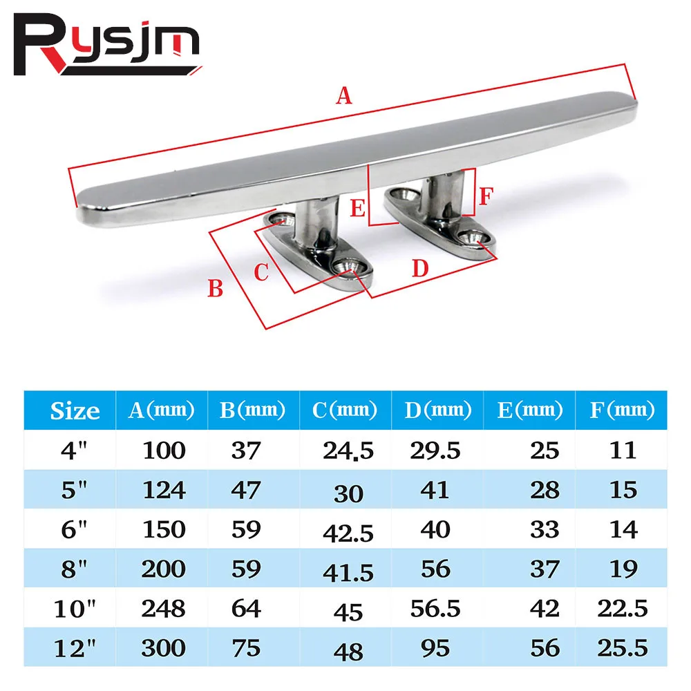 

2Pcs 4/5/6 inch/8 inch/10 inch/12 Inch Stainless Steel Bollard Cleat Open Base Boat Deck Mooring Cleat bateaux accesoires marine