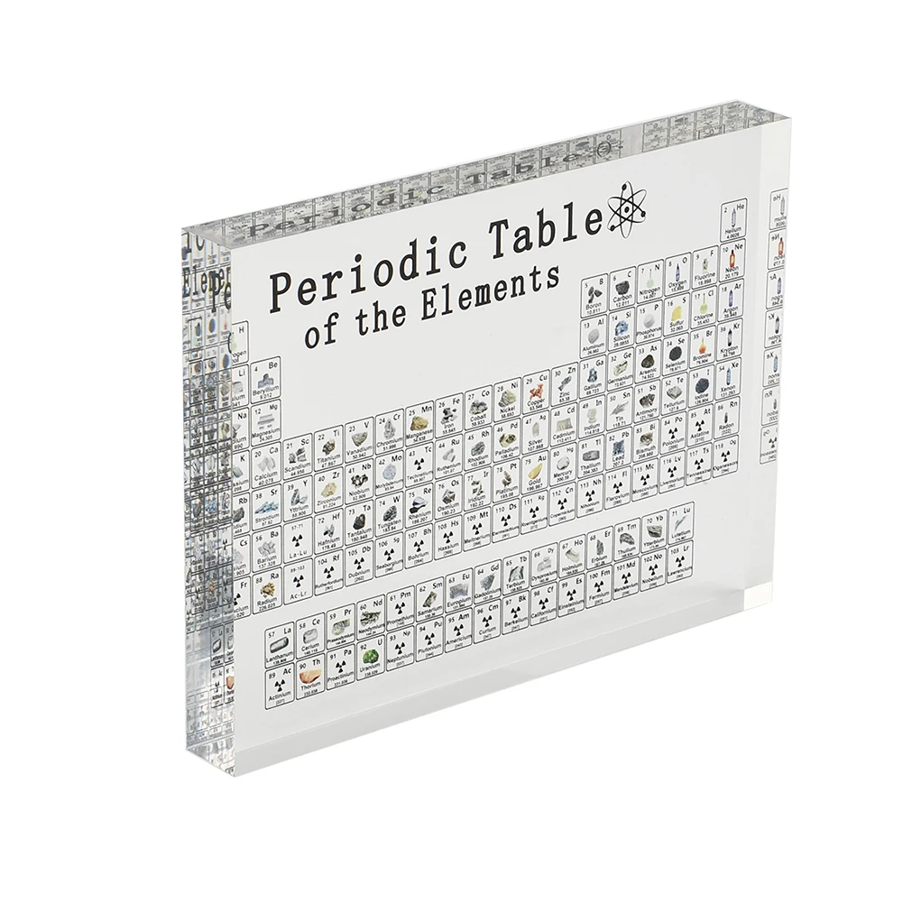 

Периодическая таблица элементов, настольный дисплей с реальными элементами, детские подарки для обучения, домашняя акриловая Периодическая таблица с химическими элементами
