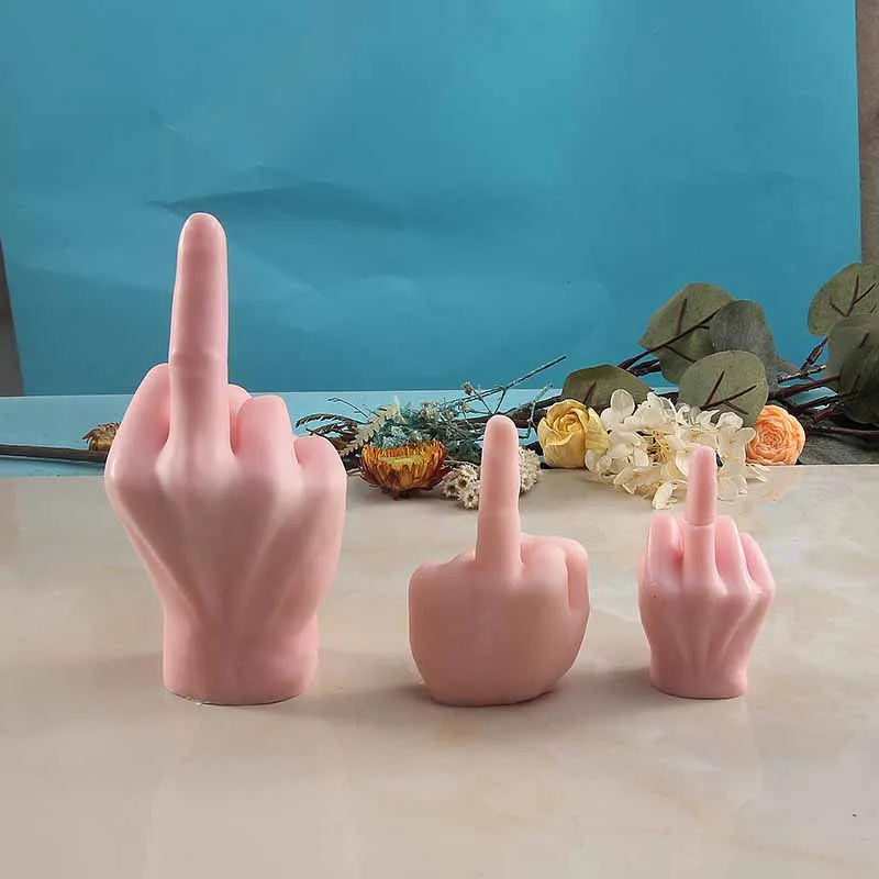 3D Middle Finger Silicone Candle Mold Gesture Aromatherapy Plaster Art Soap Resin Crafts Casting Molds Holiday Party Gifts - Image 5