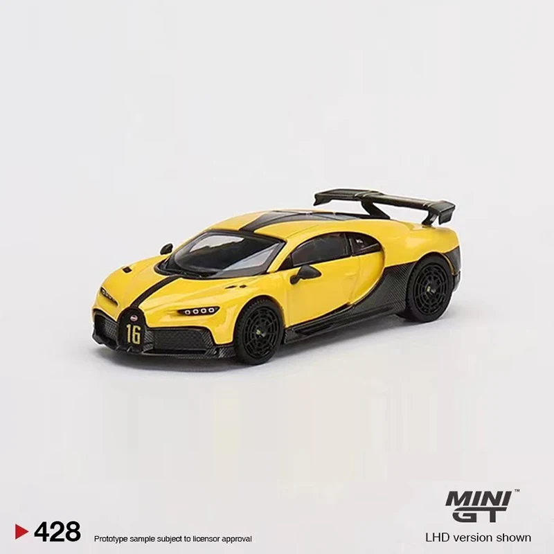 

Мини GT 1:64 модель автомобиля Chiron Pur спортивный литая литой Беговая машина #428 LHD желтый