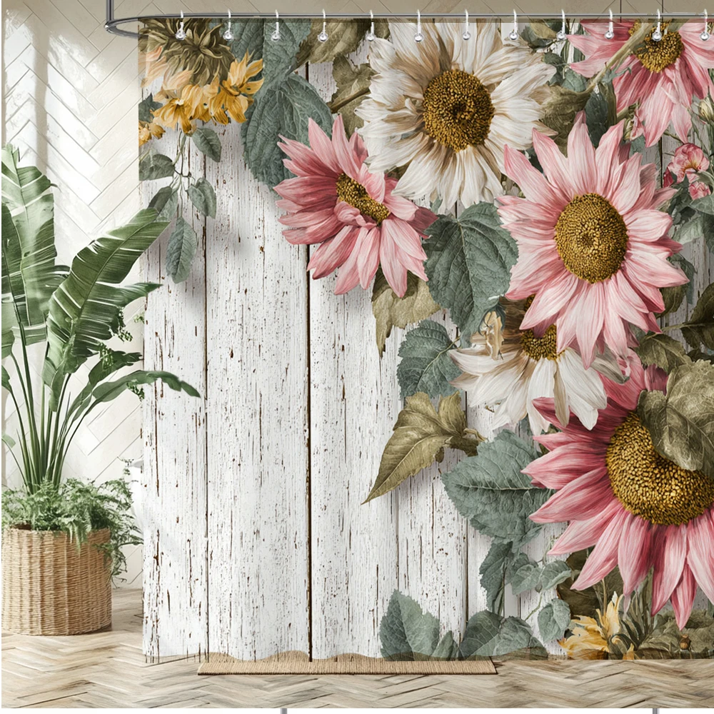 

Retro and elegant floral style Shower Curtain Bath Curtain Flowers Printed Bathroom Curtains for Home Decoration Curtain