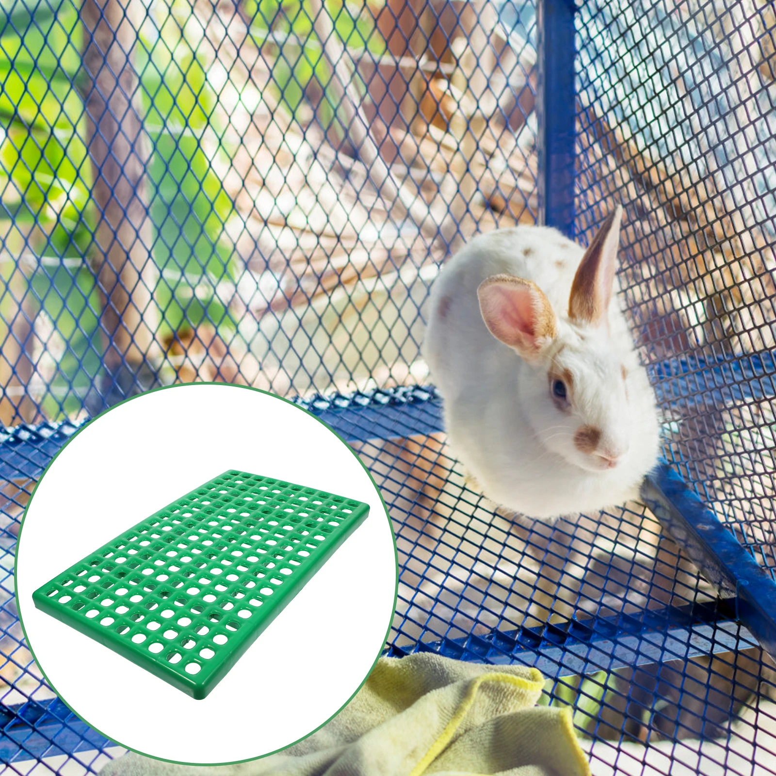

Rabbit Floor Mat Pet Cage Pad Drain Plate Anti-urine Washable Easy Circular Hole Safe Plastic Healthy Odor Reduction