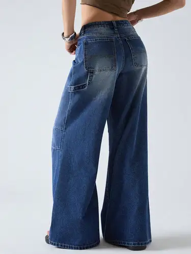 Imagen 2 del producto Vaqueros de pierna ancha retro americanos para mujer primavera nuevo estilo versátil y fácil de usar