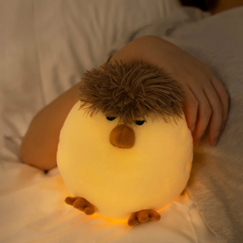 Plüsch-Nachtlicht für Kinderzimmer, flauschiges Stofftier, Baby, schlafendes Plüschtier, wiederaufladbares Nachtlicht