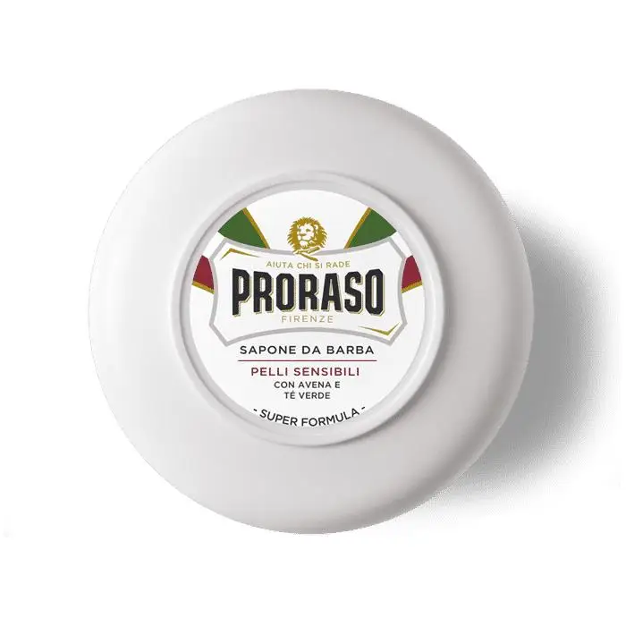 Jabón de Afeitar Proraso White Line para Piel Sensible 150ml - Antiirritación, Espuma Cremosa y Aroma Fresco