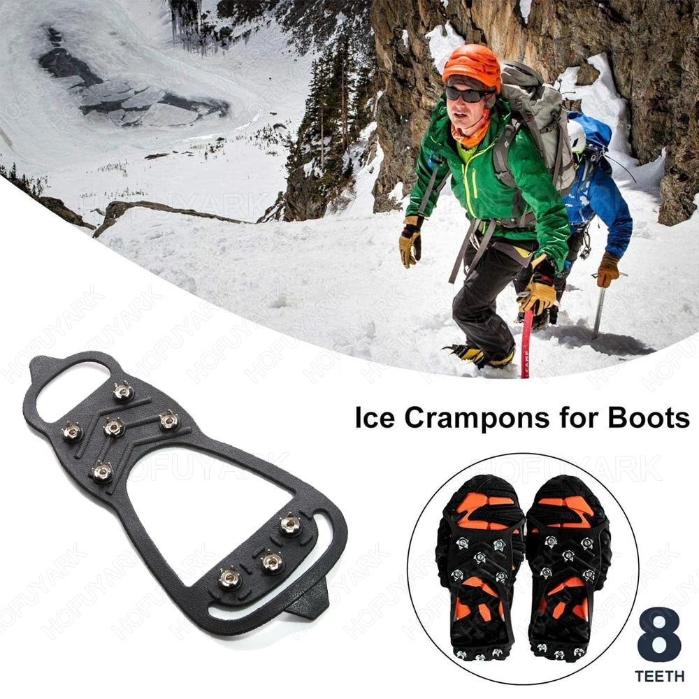 Non-Slip Ice Cleats for Shoes & Boots Anti-Slip Shoe Spikes Winter Outdoor Hiking Climbing Crampons for Walking On Snow and Ice