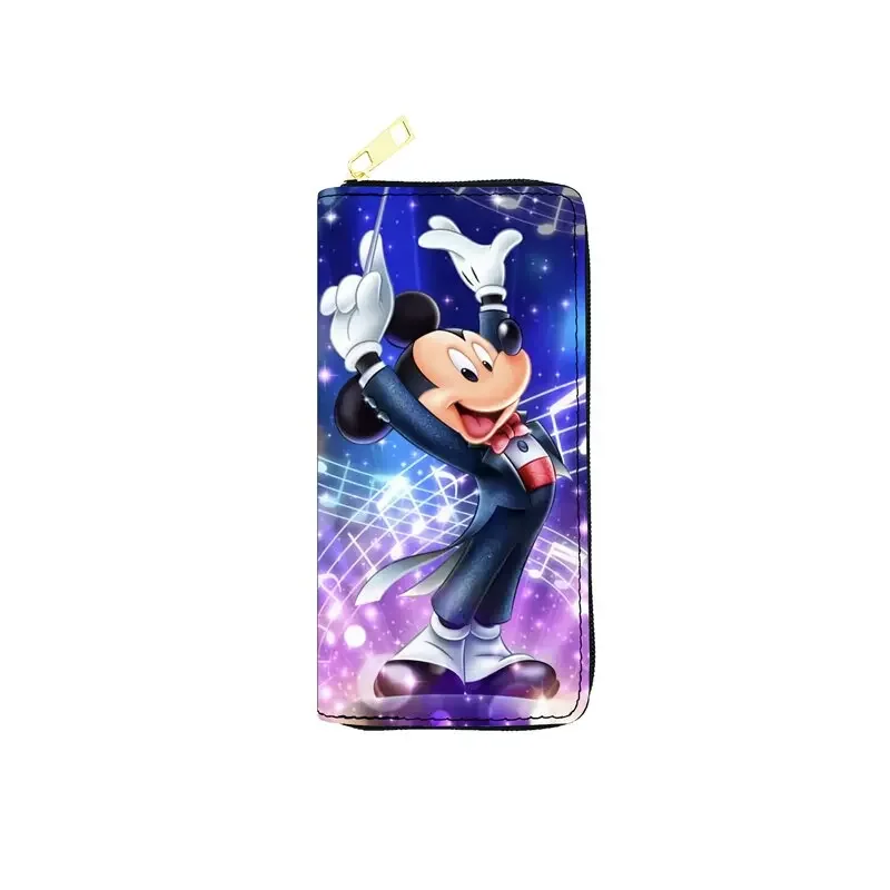 Disney Mickey Mouse Wallet for Women Cartoon Character Minnie Donald Duck PU Leater Long Wallet Multifunction Card Holder Clutch