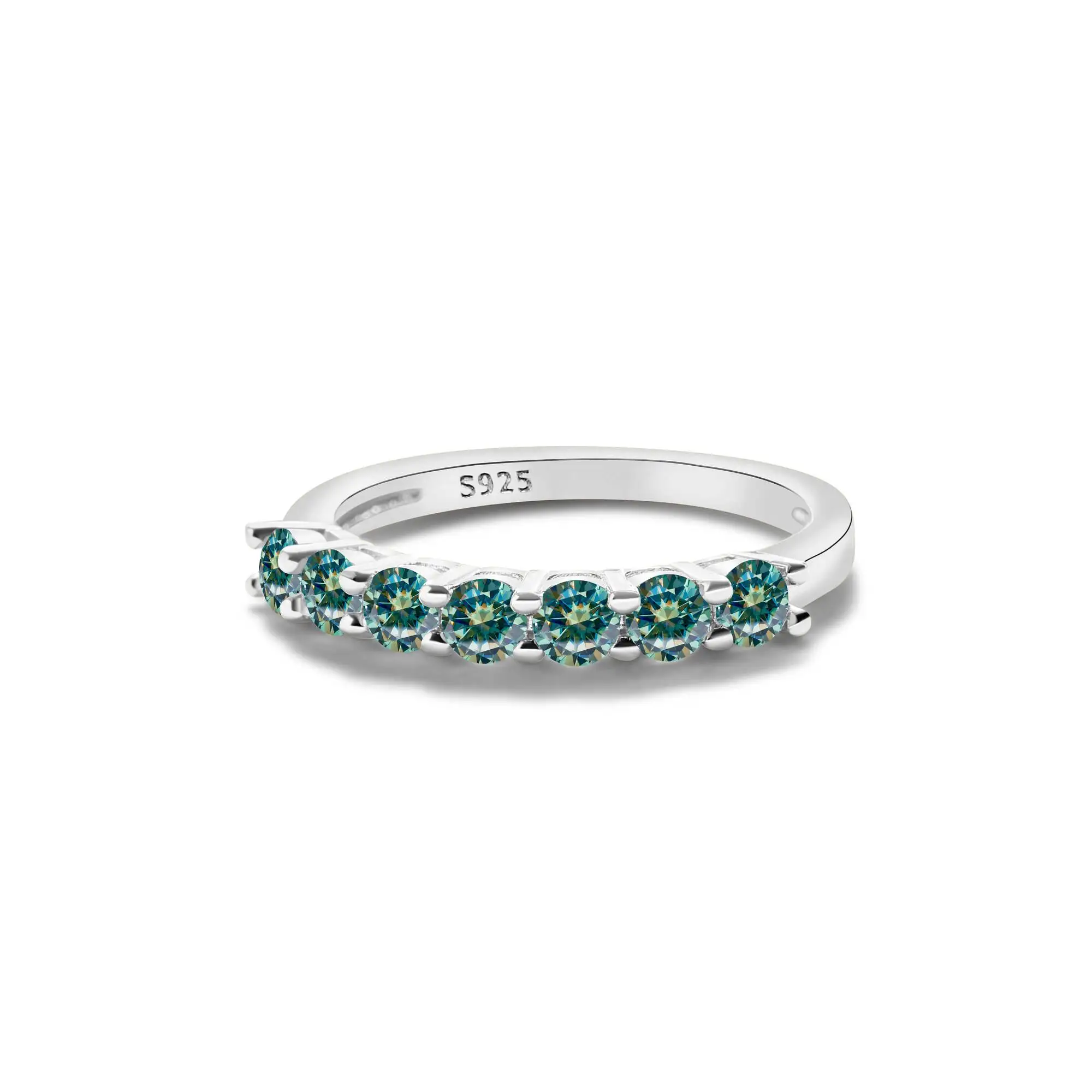 1,0 Karat Königsblau Farbe Moissan ite Ring Sterling Silber massiv Gelbgold Farbe Hochzeit Verlobung ringe für Frauen – Detail 13