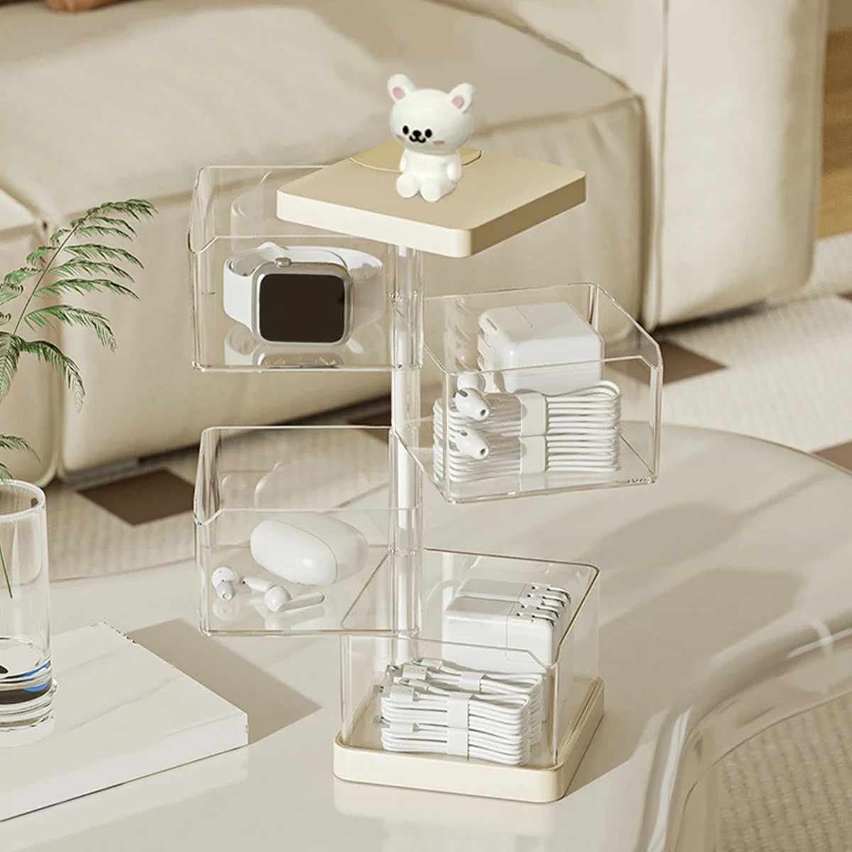 

Cosmetics Storage Box Jewelry Ornament Multi-Layer Rotating Transparent Storage Desktop Multi-Functional Storage Box Organizing