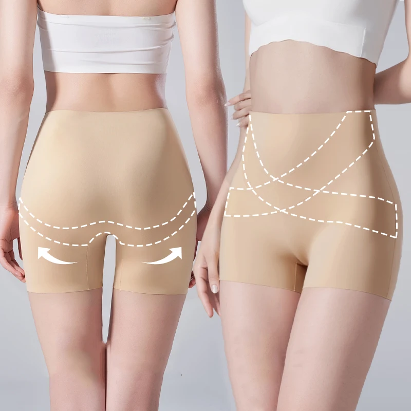 سلس سلامة سراويل قصيرة الصيف النساء حجم كبير الملاكمين الإناث مكافحة فرك سلامة السراويل السراويل سراويل عالية الخصر الملابس الداخلية M-5XL #3