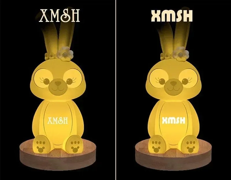ไฟ LED สัตว์กระต่ายน้อยสามารถแกะสลักโคมไฟตั้งโต๊ะ Action Figure เครื่องประดับตกแต่งบ้านของเล่นการ์ตูนของขวัญ