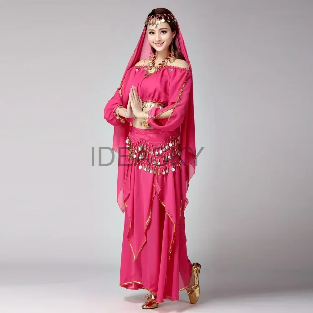 

oriental belly dance costume set professional bollywood indian dress women traditional top skirt chiffon bellydance perfomance