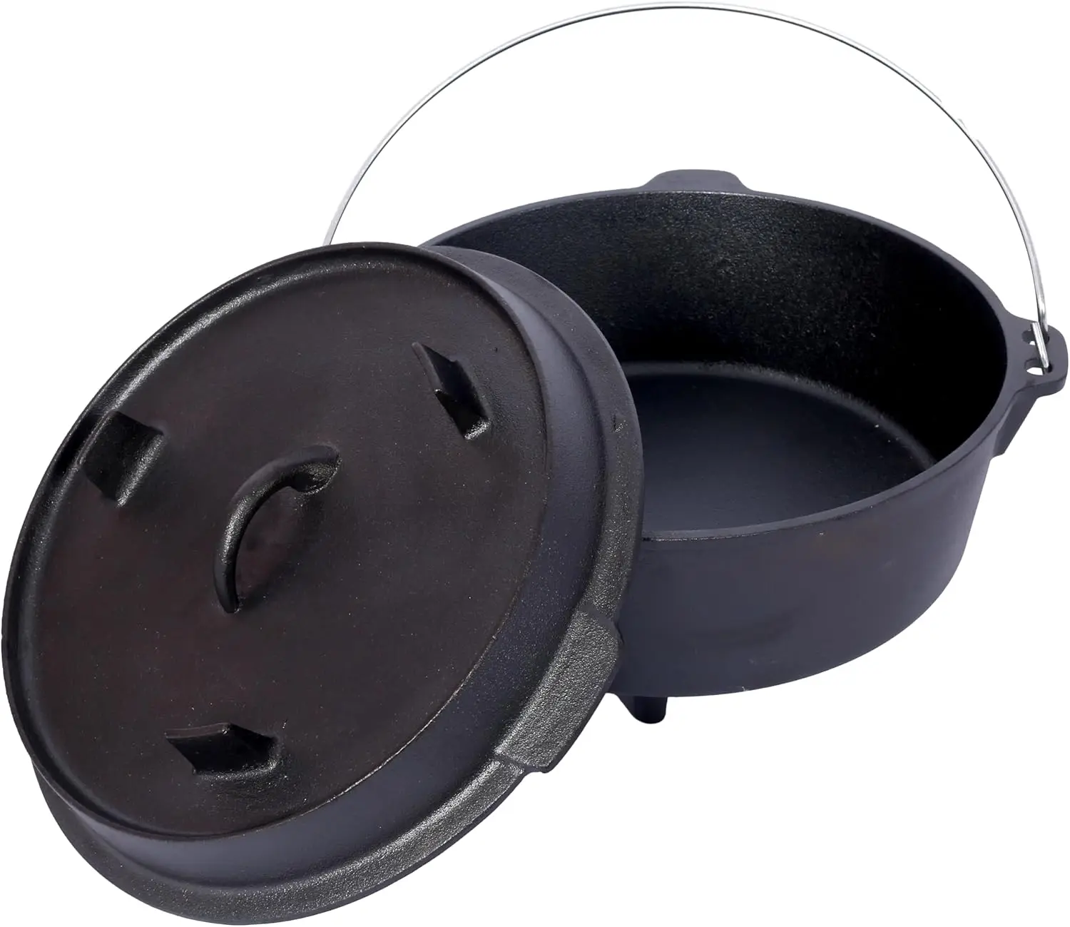 

Pre-Seasoned Cast Iron Dutch Oven for Outdoor Adventures, Skillet Lid, Camping and BBQ Cooking, 12 Quart