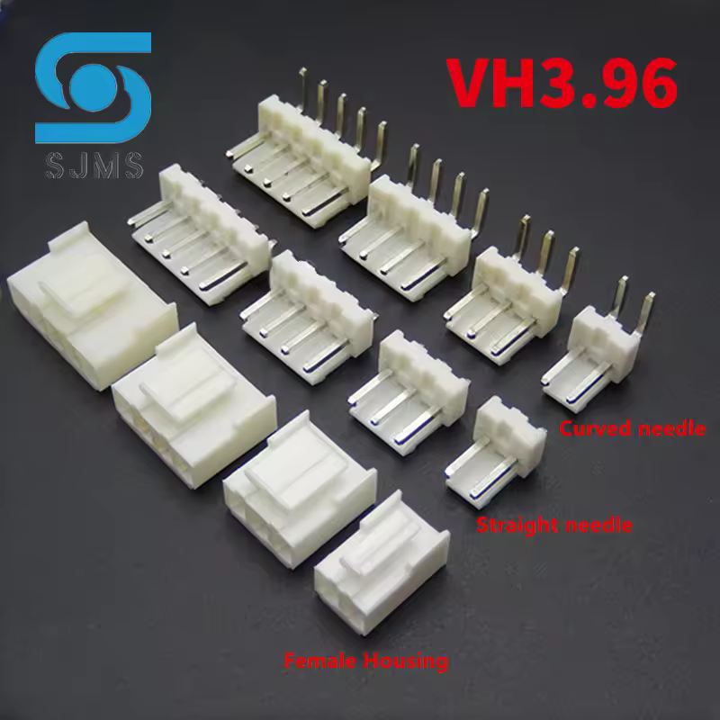 10 peças vh 3.96mm 2p 3p 4p 5p 6p 7p 8pin plugue macho fêmea terminais de carcaça vh3.96 pcb jst conector de cabeçote de pino curvo reto