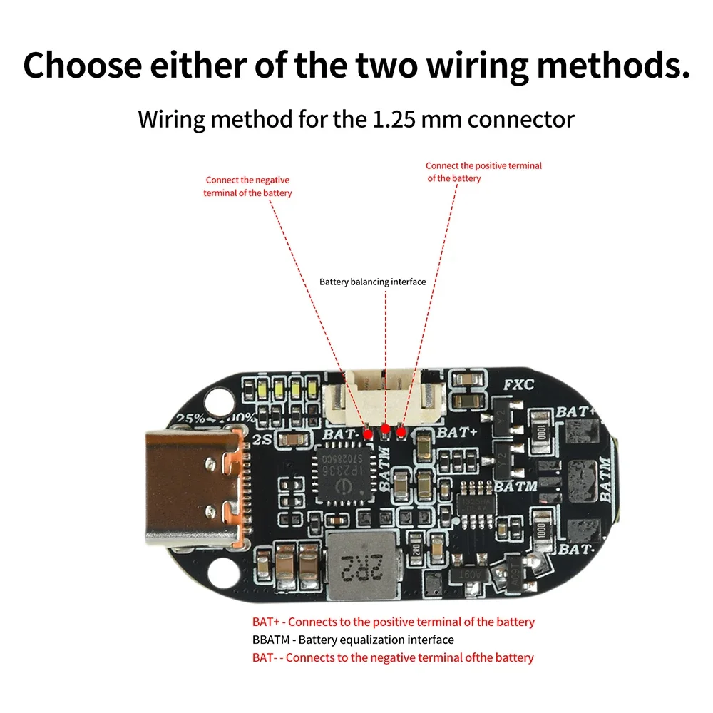 2S Lithium-Ionen-Akku Lade- und Entlade-Modul IP2336 Typ-C PD Schnellladung Bidirektional Einstellbare Spannung & Stromstärke – Detail 7