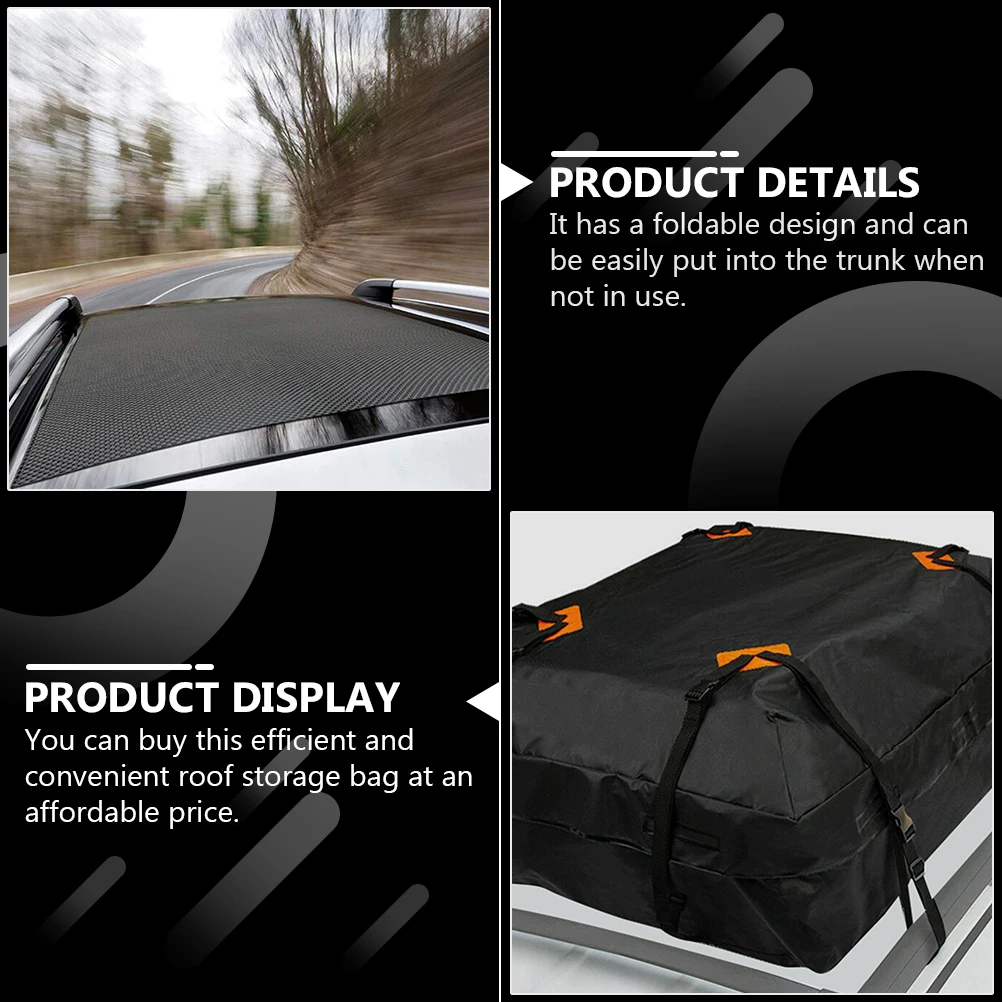 

1 Set Waterproof Rooftop Cargo Car Roof Storage Bag Durable Auto Roof Bag Foldable Vehicle Cargo Carrier Slip-Resistant Car