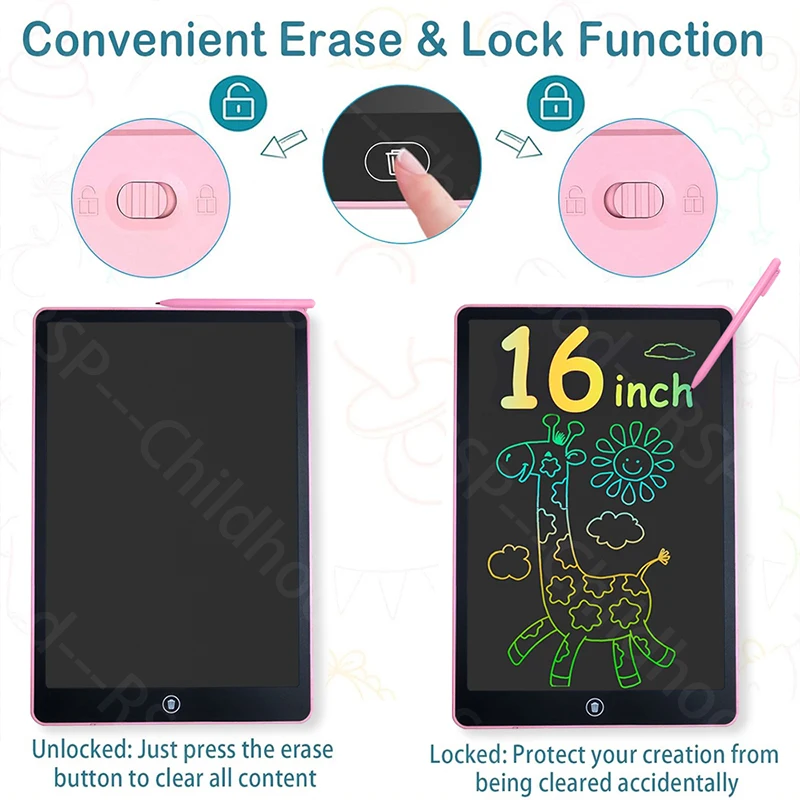 16-дюймовая большая ЖК-доска для рисования, планшет для письма, цифровая волшебная доска, художественные инструменты, обучающие и образовательные игрушки для детей, подарок