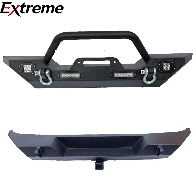 New Design Front & Rear Metal Car Bumper Bodykit with Tow Hook for Jeep for Wrangler JK Off-Road Modification Accessories