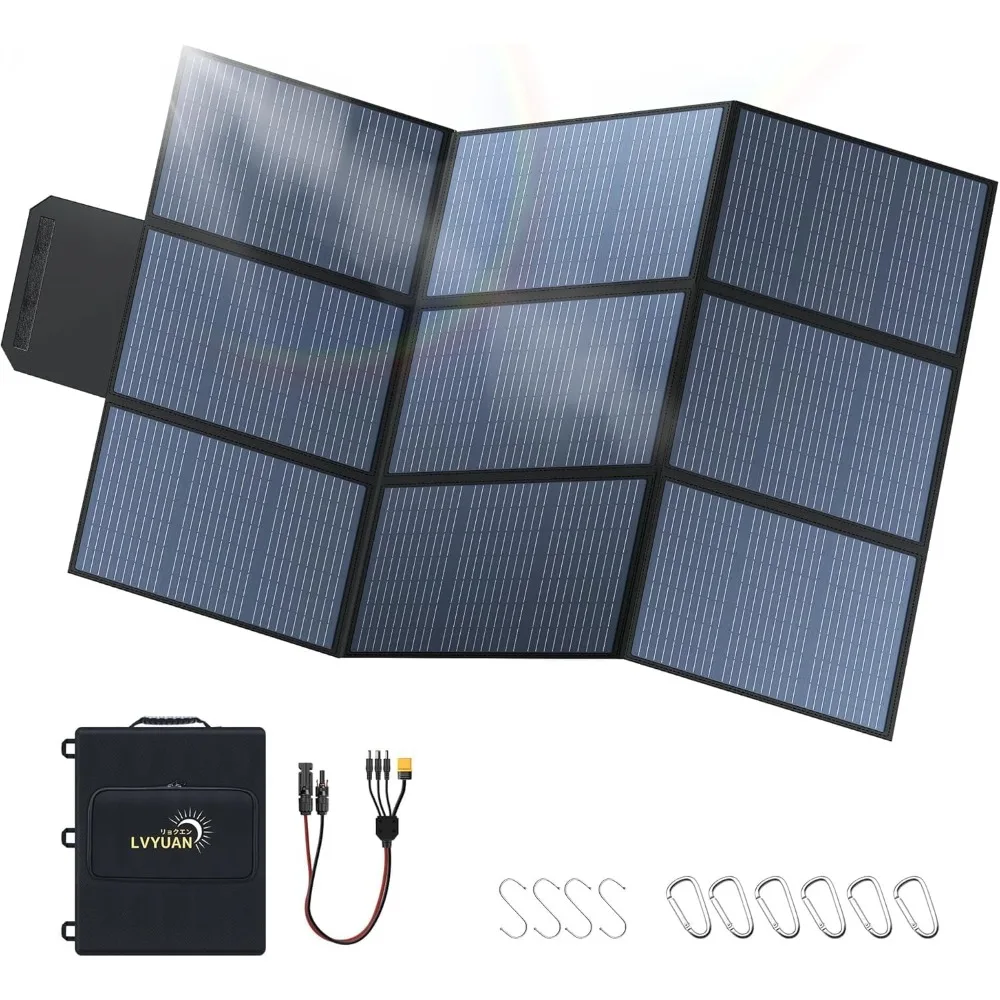 

400W Portable Solar Panel, 20V Foldable Pillow-Sized Solar Panel IP65 Waterproof, Upgraded 23% Efficiency for Solar Power