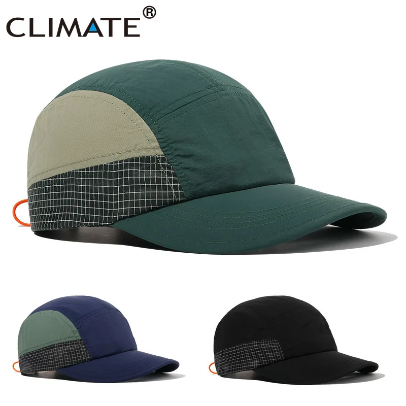 

CLIMATE Breathable Five-Panel Cap Summer Hat Quick Dry Sport Color Baseball Cap Cool Dry Adjustable Outdoor Sun Fishing Hat