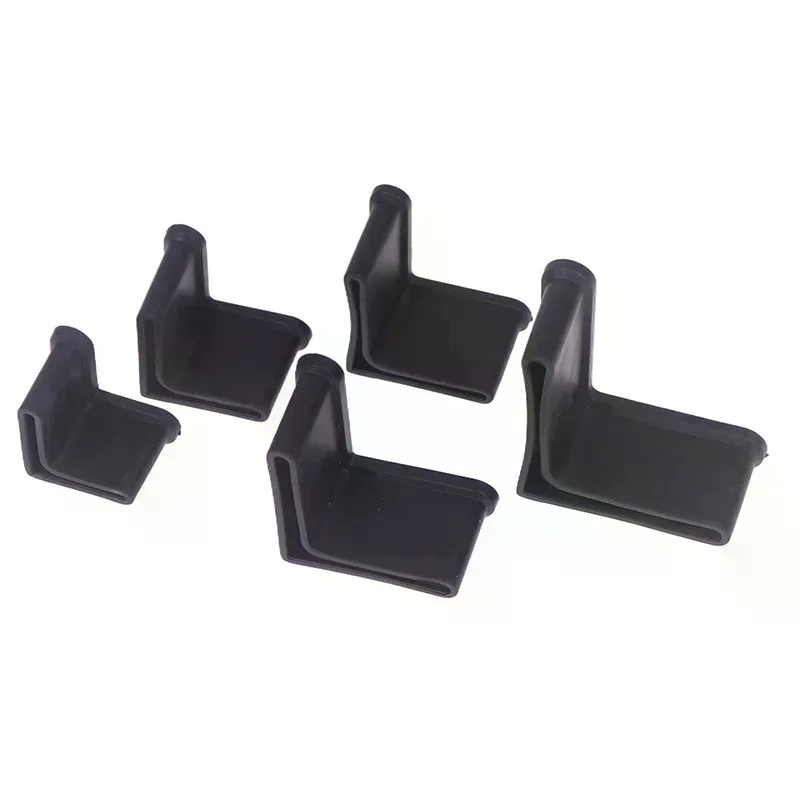10Pcs L Type Rubber Base Non-Slip Foot Pad Slotted Angle Bar Triangle Feet Shelf Iron Bed Foot Cover Protective Rubber Sleeve