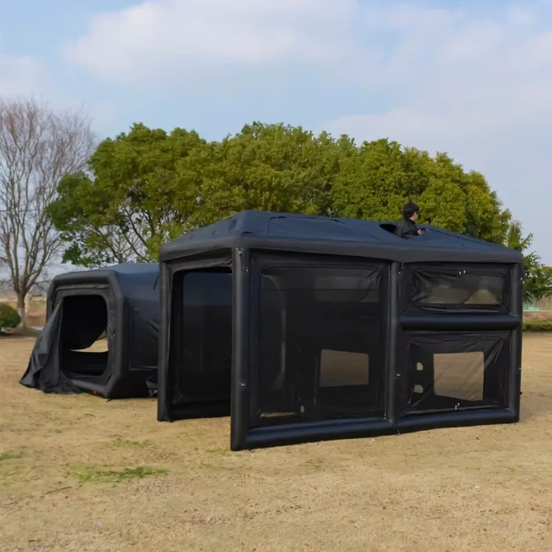 #￥Inflatable House Blowup Tent Uv Protection Thickened Sturdy Family Inflatable Tent Camping Pod-Style Tent for Travel