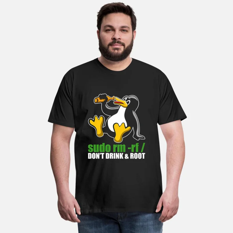 

# sudo rm -rf DONT DRINK & ROOT funny Gift t shirt for Software Engineer Graphic clothes Developer 100% cotton All size Tops