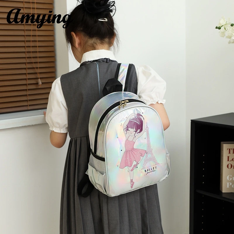 Children's dance bag Girls Ballet Dance BackpacksTeens Latin Dance Yoga Sparkly Daypack Waterproof Kids Laser Schoolbag