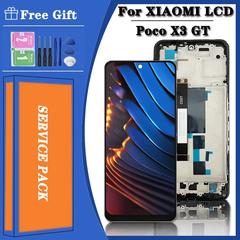 6.6\'\' New Display For Xiaomi POCO X3 GT 21061110AG LCD Display Touch Screen Digitizer For Pocophone X3GT LCD With Frame