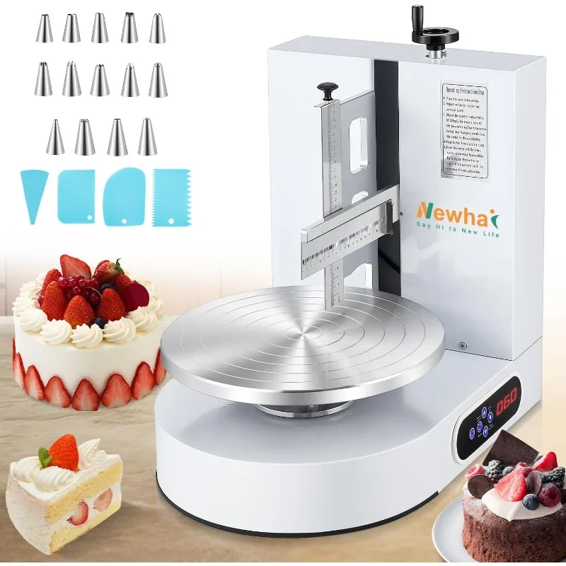 Electric Cake Decorating Machine 110V Automatic Butter Cream Spreading Smoothing Machine 4-12 inch Cakes Commercial Cake