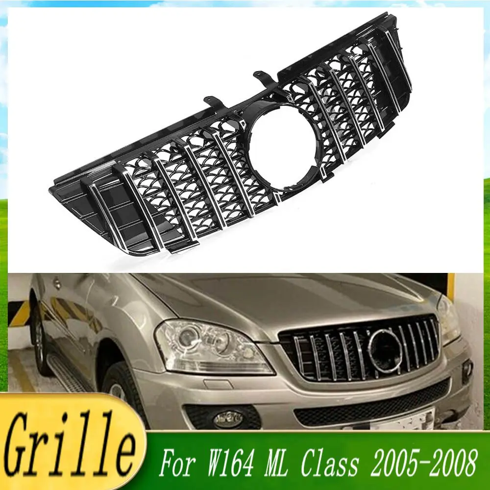 

For Mercedes-Benz W164 ML class ML300 ML320 ML350 ML500 ML550 2005 2006 2007 2008 GT Style Car Front Bumper Grille Racing Grill