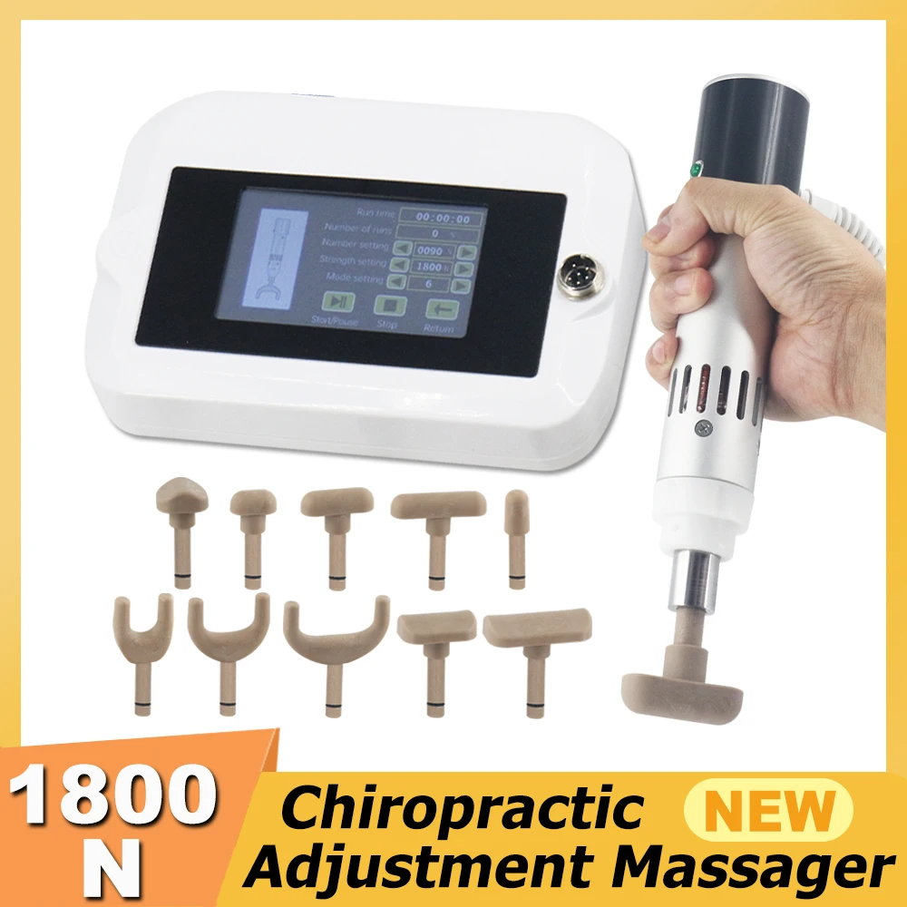 1800N Electric Chiropractic Correction Gun Thoracic Syndrome Pain Relief Health 10Heads Spinal Adjustment Correction Massager