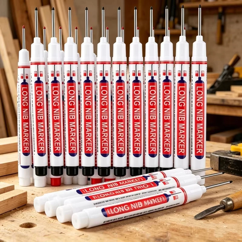 Long Needle Marker Pen Waterproof Red Blue Special Bathroom Garden Woodworking Glass Metal DIY Deep Holes Oil Pen