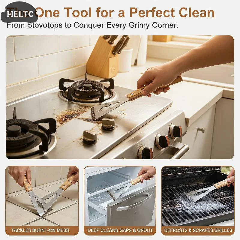 1/2PC Multi-functional Shovel Thickened Stainless Long Handle Shovel Kitchen Cleaning Tool Household Shovel For Scraping Dust