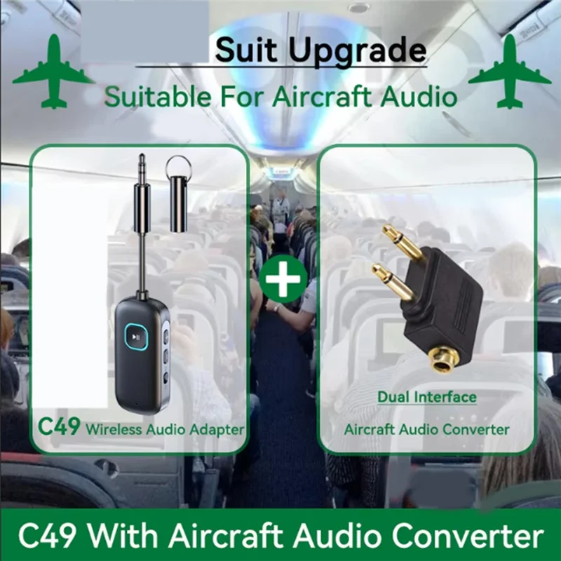 APPLIA-2 In 1 Bluetooth Audio Transmitter Receiver 3.5MM AUX Multipoint Hifi Stereo Aptx-Compatible/HD/LL Wireless Adapter