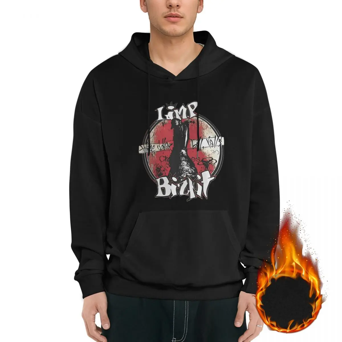 Limp Bizkit Men's Fleece Hoodie Black Long -sleeved Hoodie